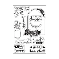 hello sommer german words flowers sun clear transparent stamp scrapbooking for card photo album making crafts diy stencil