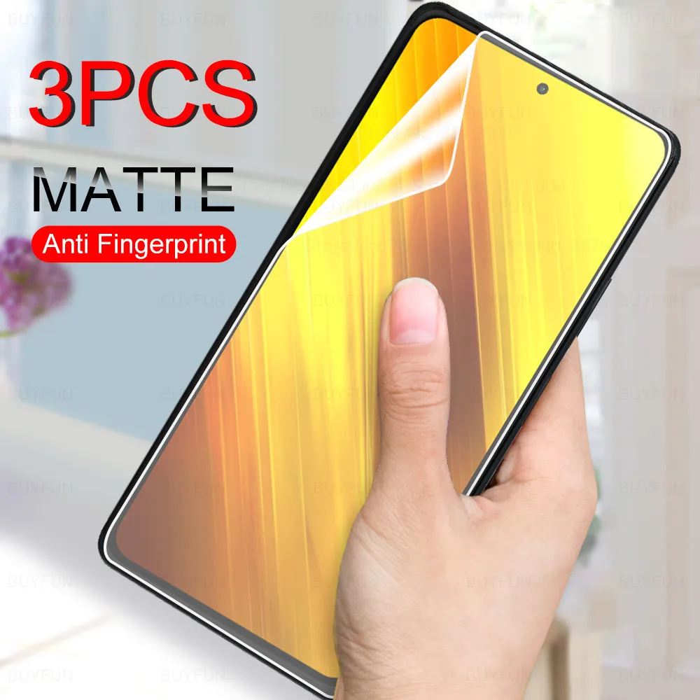 

3PCS 9999D Frosted Matte Soft Hydrogel Film On xaomi poco x3 pro xiomi PocoX3 X 3 NFC Anti-fingerprint Screenprotector Not Glass