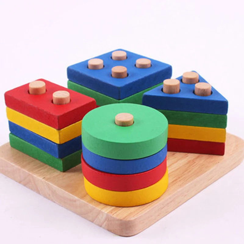 

Montessori Toys Educational Wooden Toys for Children Early Learning Exercise Hands-on ability Geometric Shapes Matching Games