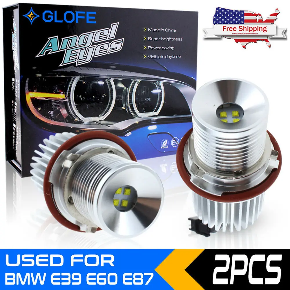 

Светодиодное кольцо Angel Eye с ореолом, 20 Вт, белые светильник почки, лампа для Bmw E87, E39, E60, E53, X5