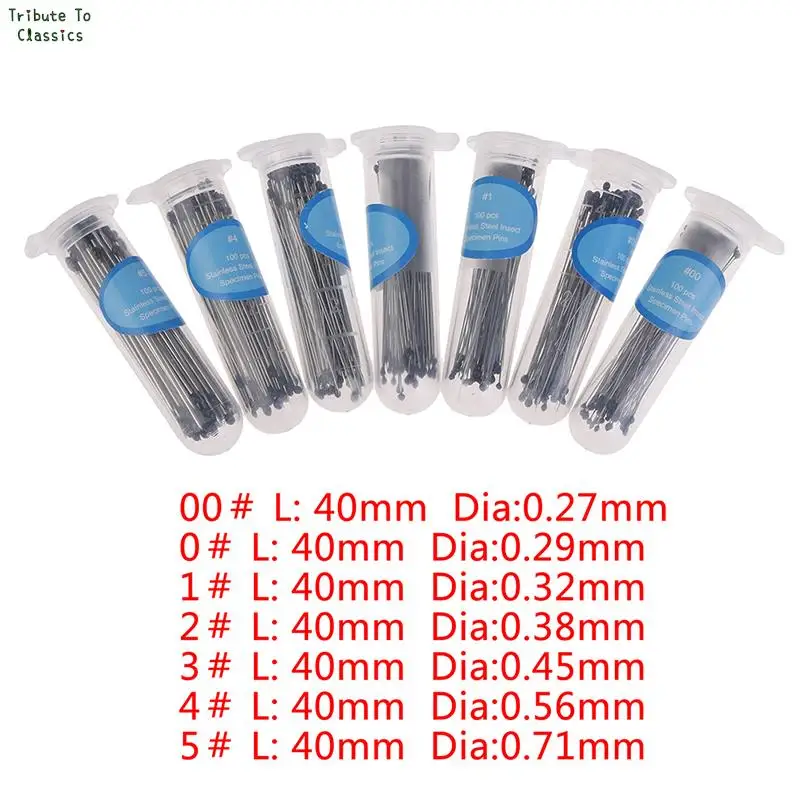 

100pcs Stainless Steel Insect Pins Specimen Pins For School Lab Education