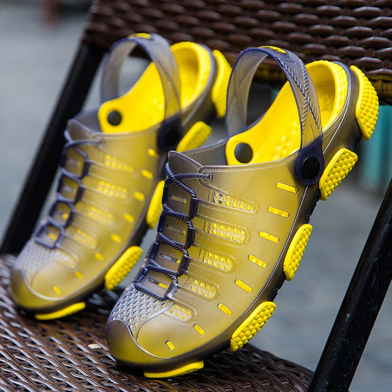 Мужские сандалии из ПВХ пляжные шлепанцы повседневная обувь для водных видов