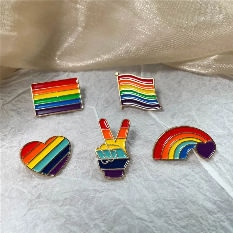 Красочная Радужная эмалированная брошь милая конфетная Цветная в форме флага