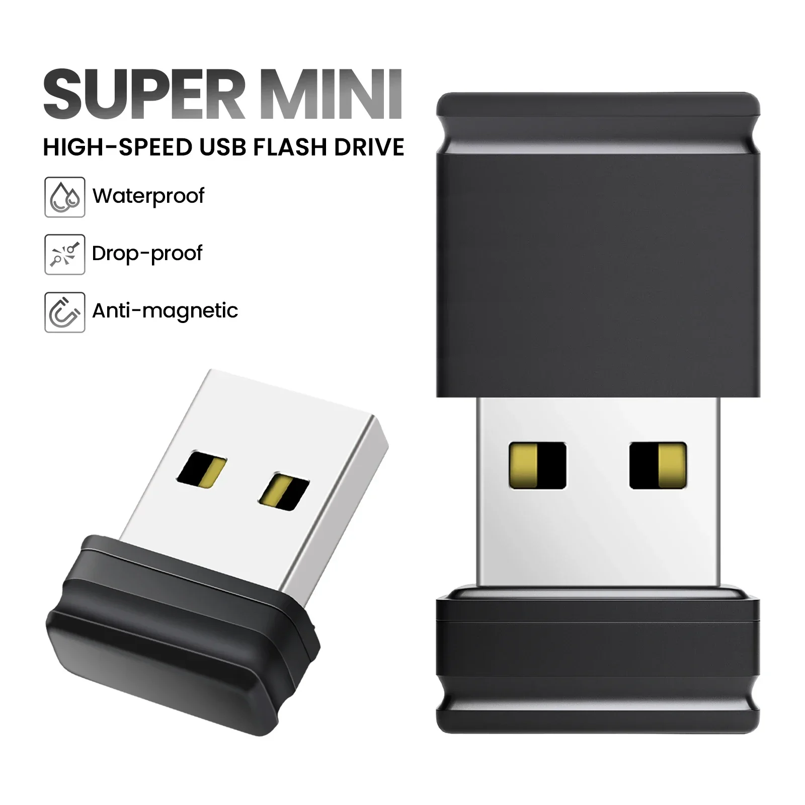 Фото 5 шт./лот супер мини-металлический USB-накопитель водонепроницаемый флэш-накопитель 128 ГБ 64 ГБ 32 ГБ 16 ГБ настоящая емкость флэш-накопитель подарок №4