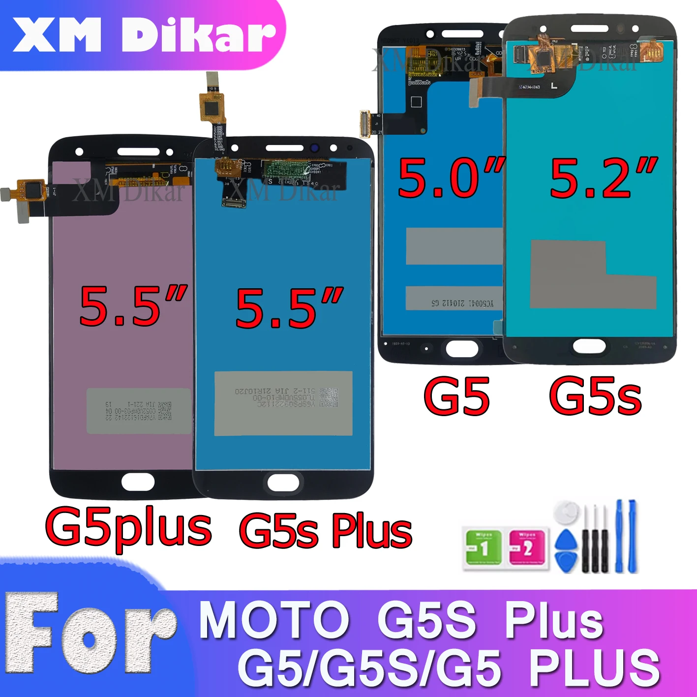 ЖК-дисплей с сенсорным экраном и дигитайзером в сборе для Motorola MOTO G5 Plus G5S XT1670 XT1685