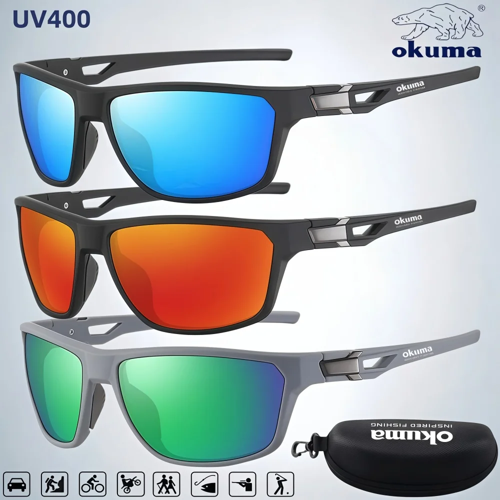Фото Солнцезащитные спортивные очки OKUMA New Polarized Outdoor Colorful Sun с антибликовым покрытием и эффектом изменения цвета, модель 3098 №2