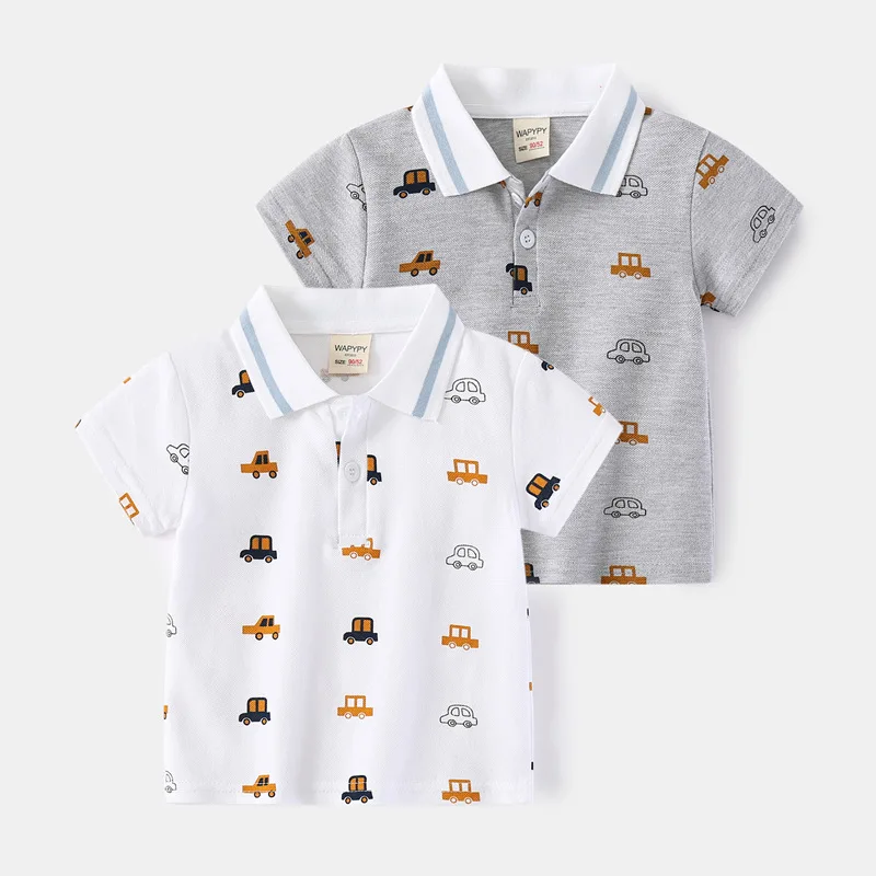 

2022 Summer New Kids Boys Striped Polo T-shirts Elegant Quality Cotton Fashion Toddler Tees Children Tshirt Tops Kids Clothes