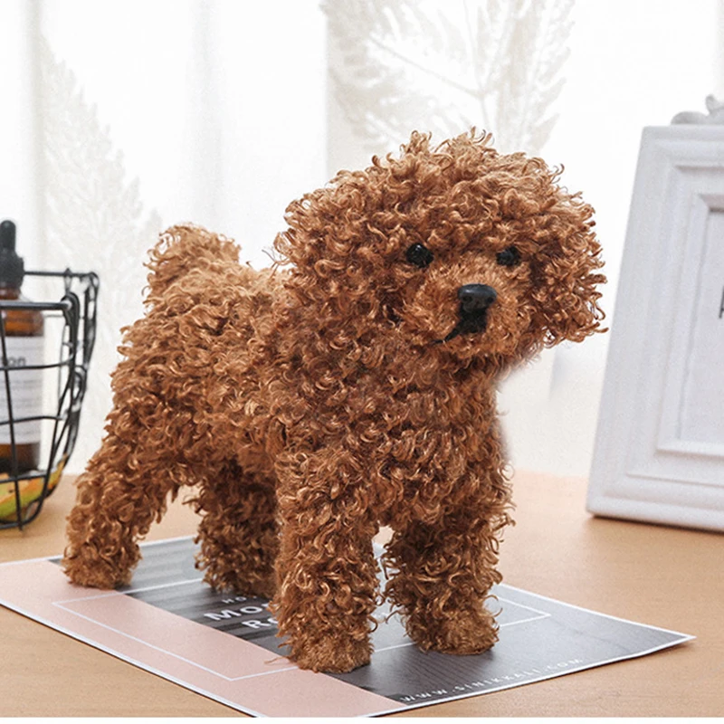 

Simulation Lifelike Teddy Dog Plush Doll Toy Home Furnishing Decoration Living Room Study Room Crafts