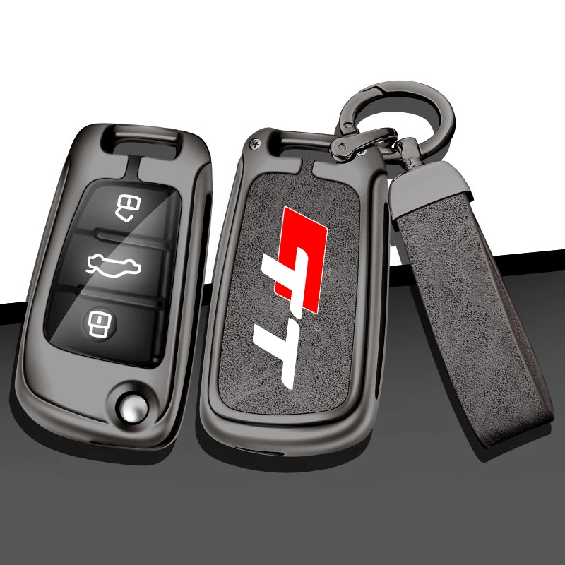 

For Audi TT TTRS 8j 8n 8s mk1 mk2 mk3 S line Custom LOGO Zinc Alloy Car Key Case Remote Control Protector Keychain Accessories