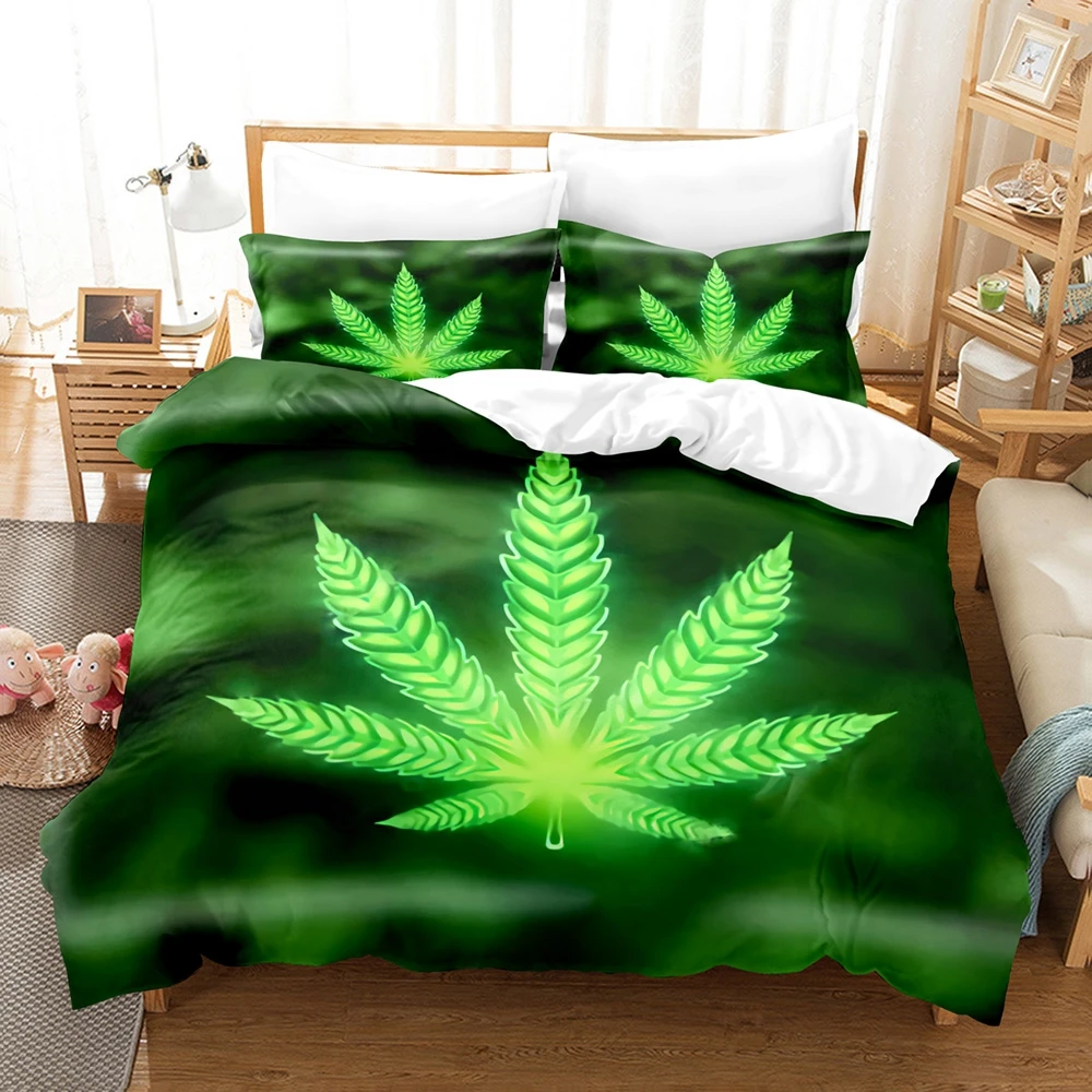 

Evich Brief Colourful Maple Leaves Bedding Set Single Double Queen Size Current Season 3Pcs Quilt Cover and Pillowcase Homehold