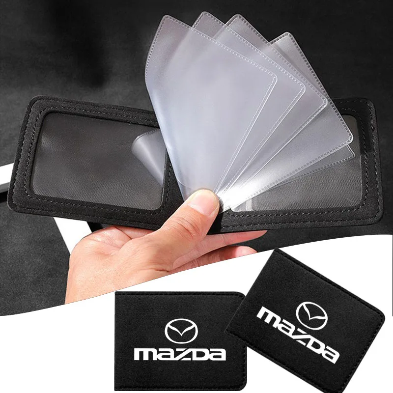 

1Pc Car Suede Wallet ID Card Driver License Holder For Mazdas 3 5 6 8 CX3 Cx5 Cx7 Cx30 CX-9 MX-5 ATENZA Axela Car Accessories