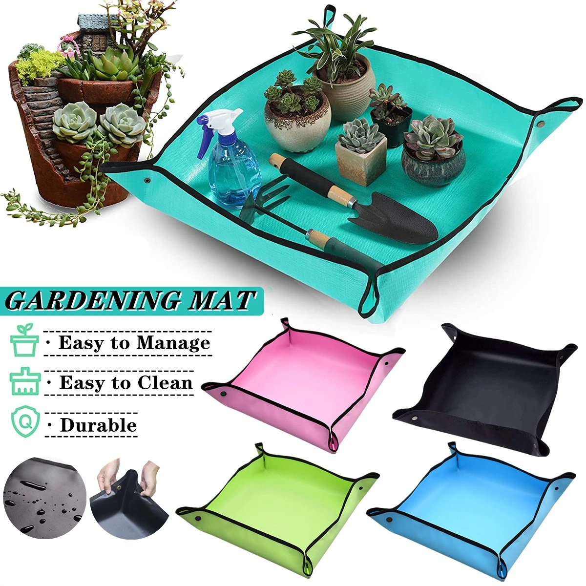 

30CM Planting Mat PE Gardening Potting Mats Reusable Garden Transplanting Pad Waterproof Plant Repotting Mat Flower Pots Pads