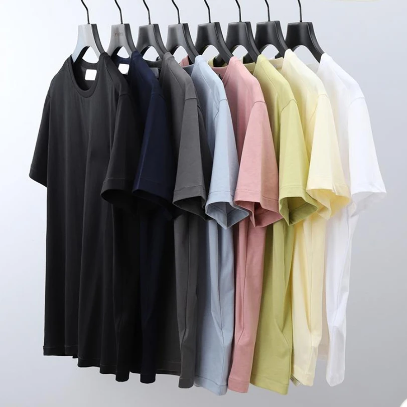 

S-001 20SS top quality spring and summer new loose round neck short-sleeved T-shirt men and women solid color