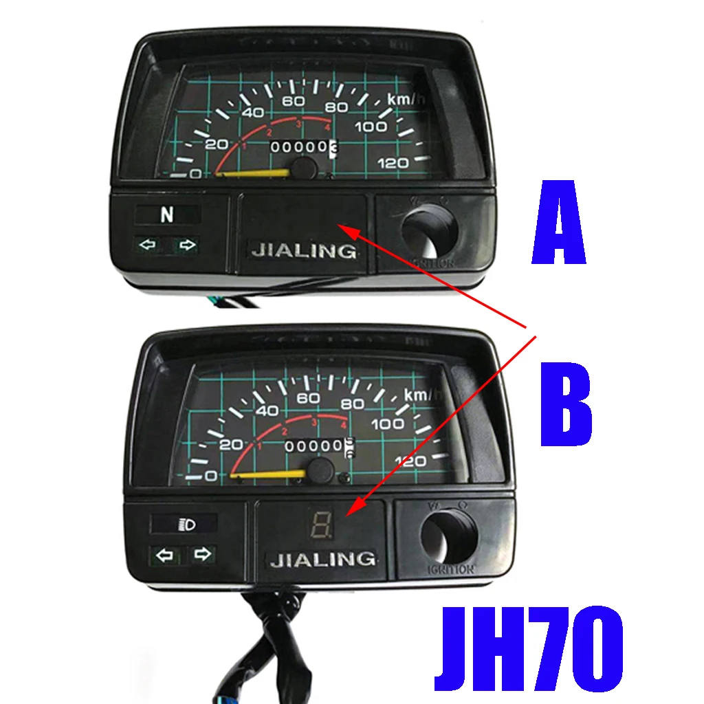 Фото Мотоциклетный спидометр для Jialing, Honda, Lifan, Loncin, Dayang, Dayun, для JH70, JL70, C70, CD70, JL48, Super Cub 70cc, измеритель скорости, часы. №1