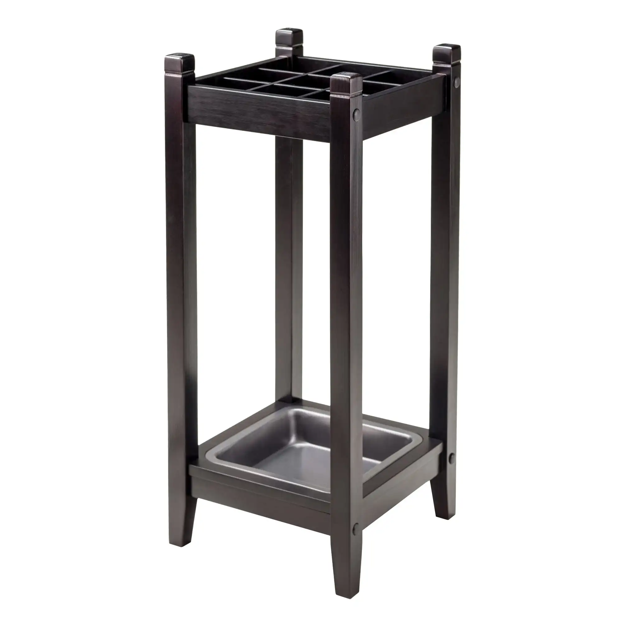 

Wood Jana Grid Umbrella Stand, Espresso Finish