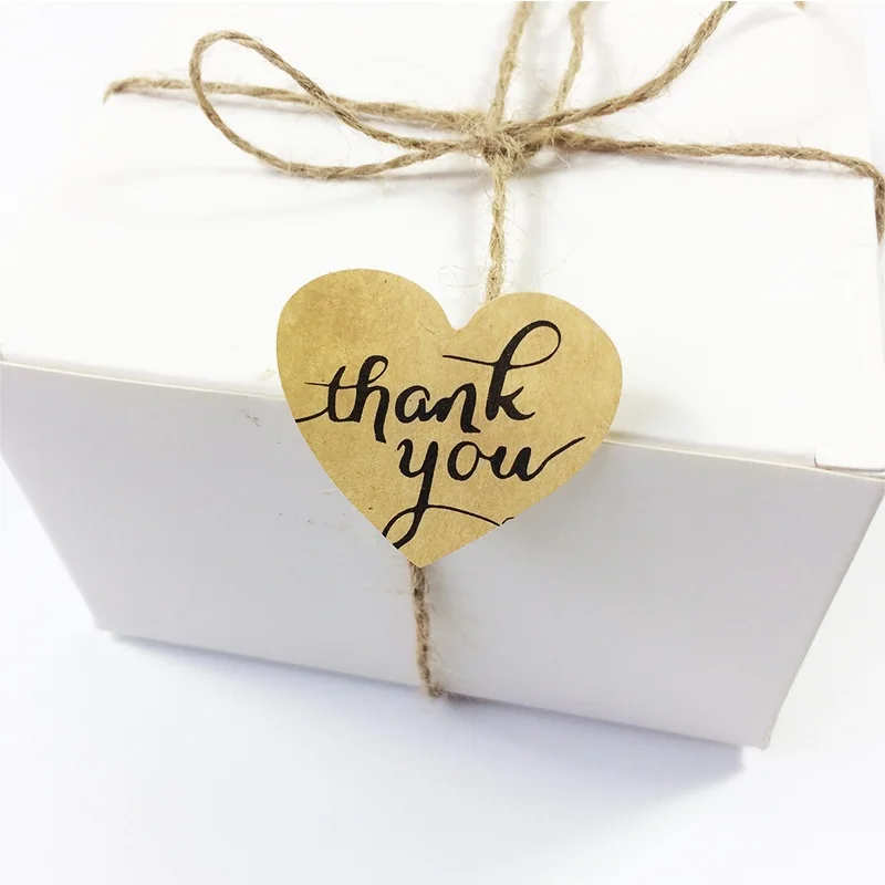 100 шт./лот Thank you Romatic Heart design крафт-бумага наклейка для изделий ручной работы сделай