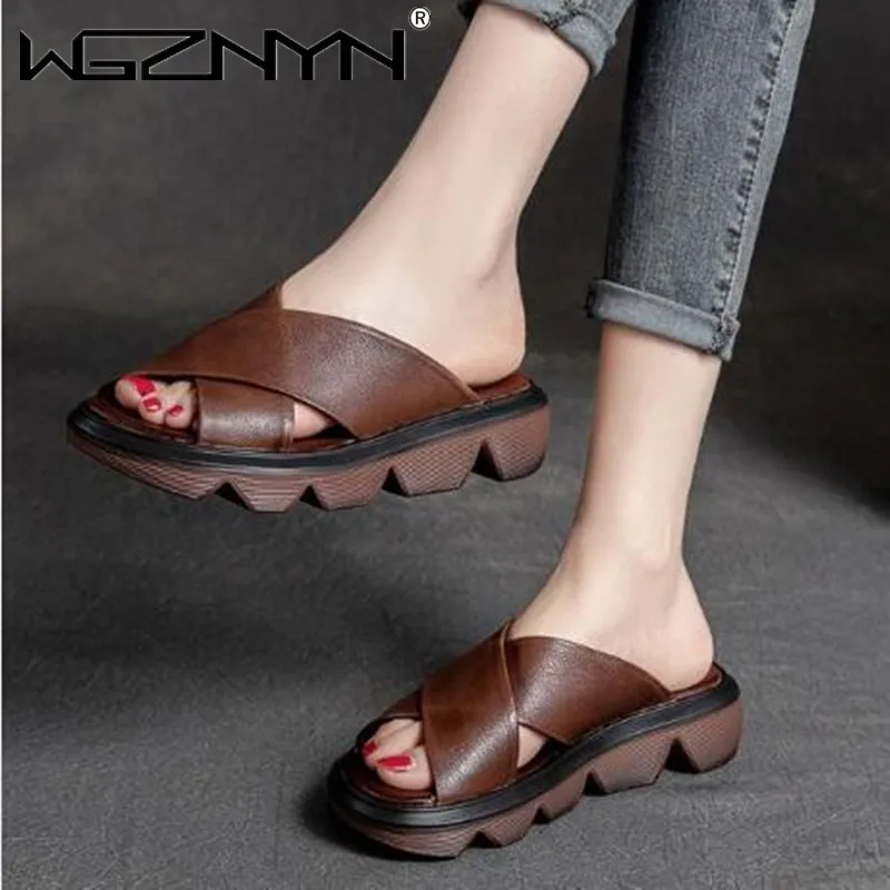 

NEW Summer Wedge Shoes for Women Slippers Solid Color Open Toe High Heels Casual Ladies Slippers Fashion Office Female Sandalias