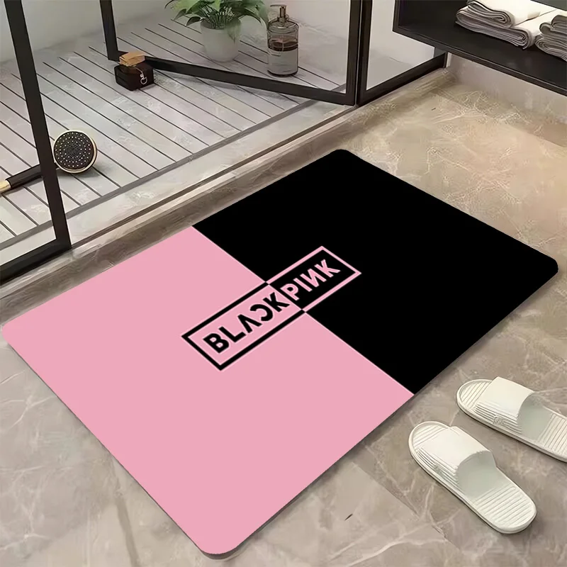 

Kpop-Blackpink Door Mat Kitchen Mats for Floor Doormat Room Rugs Rug Balcony Carpet Foot Accessories Bath Bathroom Hallway Home