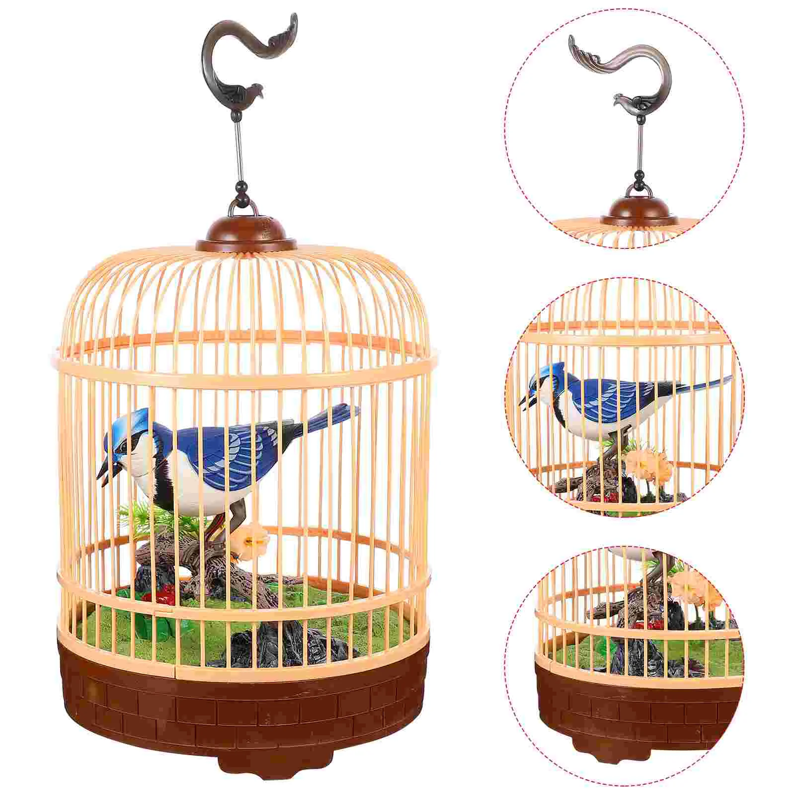 

Toys Bird Parrot Toy Singing Cage Birds Educational Figures Funny Leanrning Early Whistling Interactive Electronic Decoration