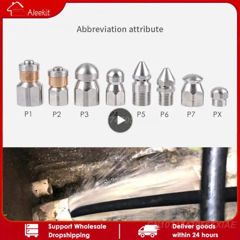 

High-pressure Water Rat Pipe Shower Head Household Stainless Steel Universal Dredging Rotating Rat Head Tools And Gadgets