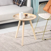 nordic solid wood creative pattern table bedroom study living room old side table nordic style retro round coffee table