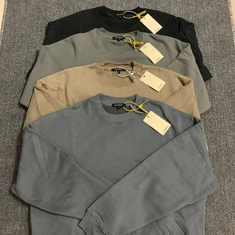 

Толстовка 21SS Kanye West сезона 6, мужские и женские толстовки лучшего качества, оверсайз, сезон осень-зима, толстовка из плотной ткани 6