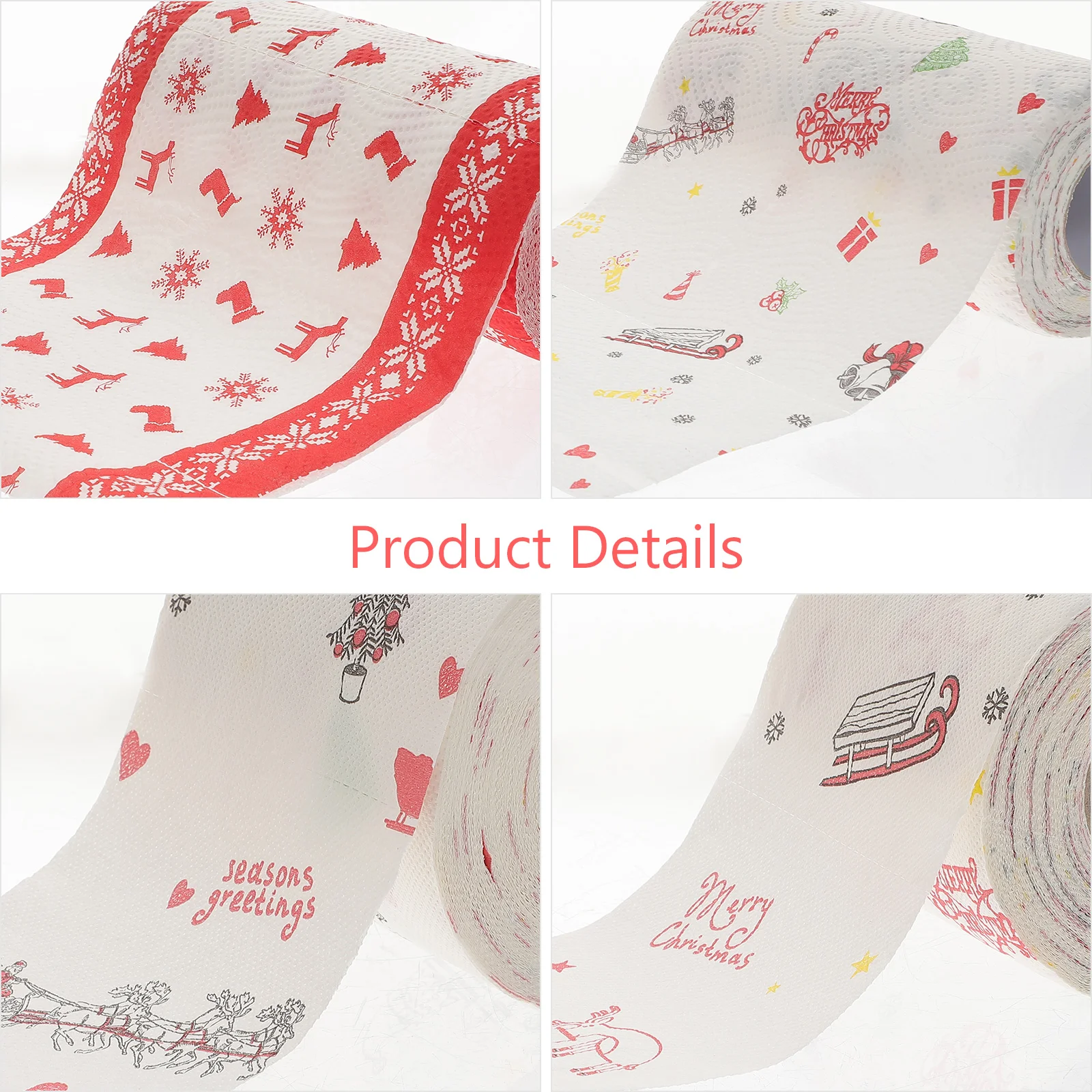 

Christmas Paper Toilet Roll Tissues Gift Gag Napkin Party Tissue Facial Funny Merry Printing Hand Towel Holiday Face Towels
