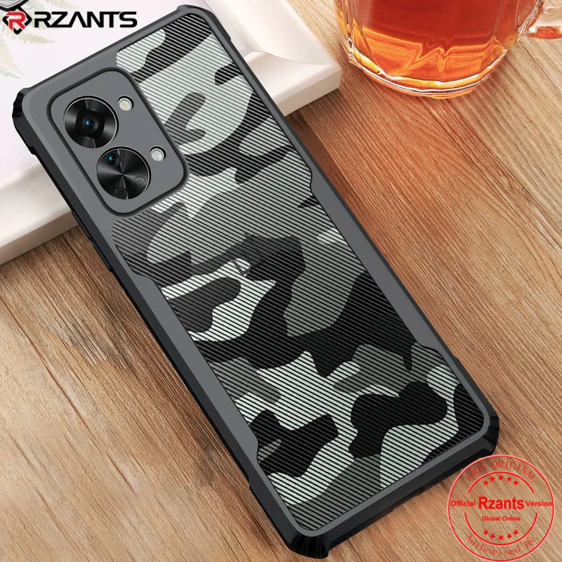 

Rzants For OnePlus Nord 2T 5G Slim Thin Case Hard Cover TPU Edge Bumper Half Clear Camouflage Shockproof Phone Casing