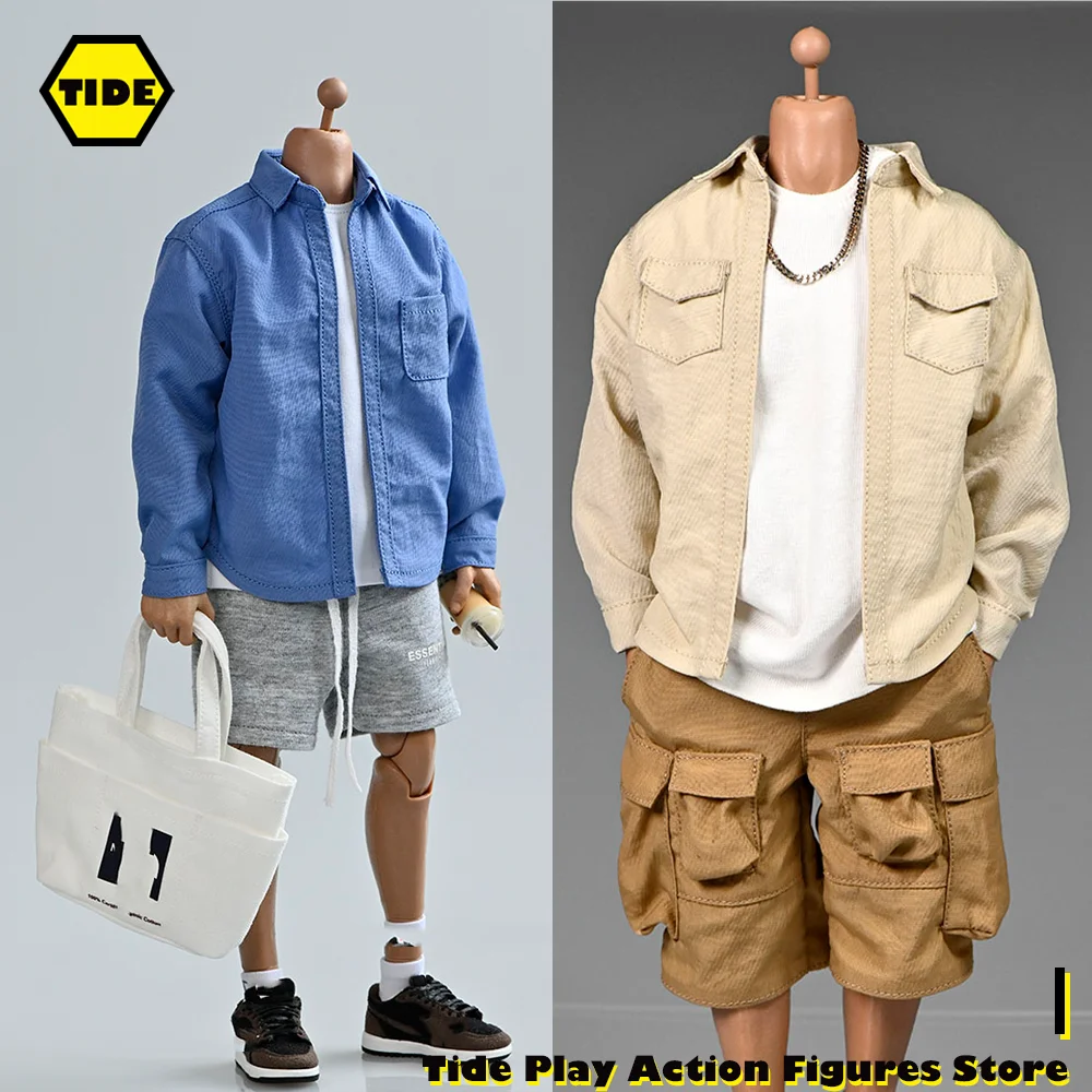 

Hong Kong Style 1/6 Scale Male Soldier Trend Tooling Shirt Loose Multi-pocket Shorts Handbag Model for 12'' Action Figure Body