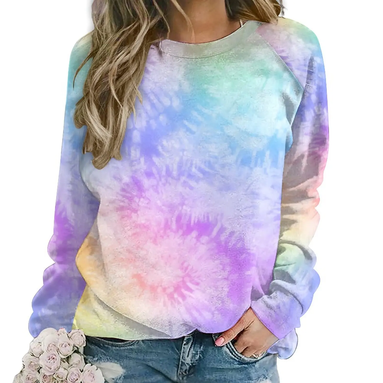 

Повседневные толстовки Pastel с принтом на спирали, Весенняя Эстетическая Толстовка с длинным рукавом, большие размеры, толстовки с графическим принтом в стиле Харадзюку