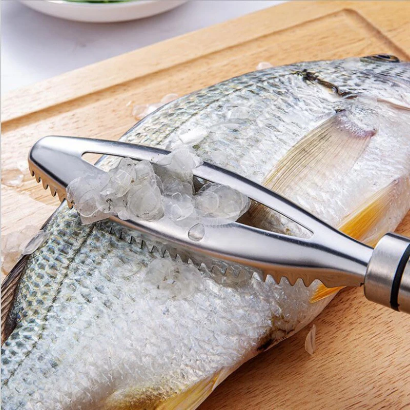 

Kitchen accessories Stainles Fish Scales Scraping Graters Fast Remove Fish Cleaning Peeler Scraper Fish bone tweezers tool gadge