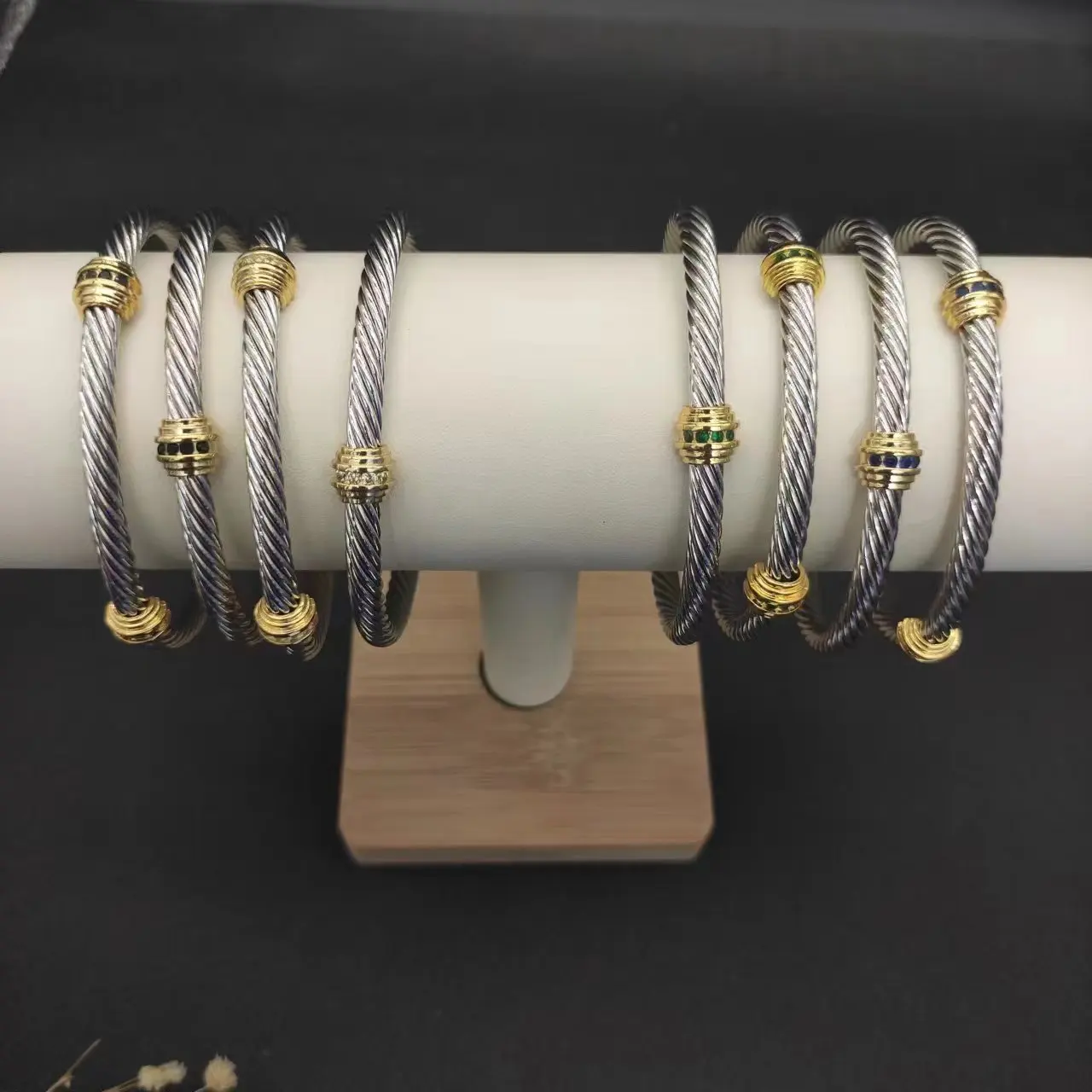 High Quality Men's Bracelet David Yurman Cable Classic BuckleBracelet with 14k Gold 925 Sterling Silver Free shipping