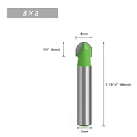 carving knife router bit 8mm shank diameter carbide alloy green 1pc 46mm length 6mm 25mm concrete particleboard