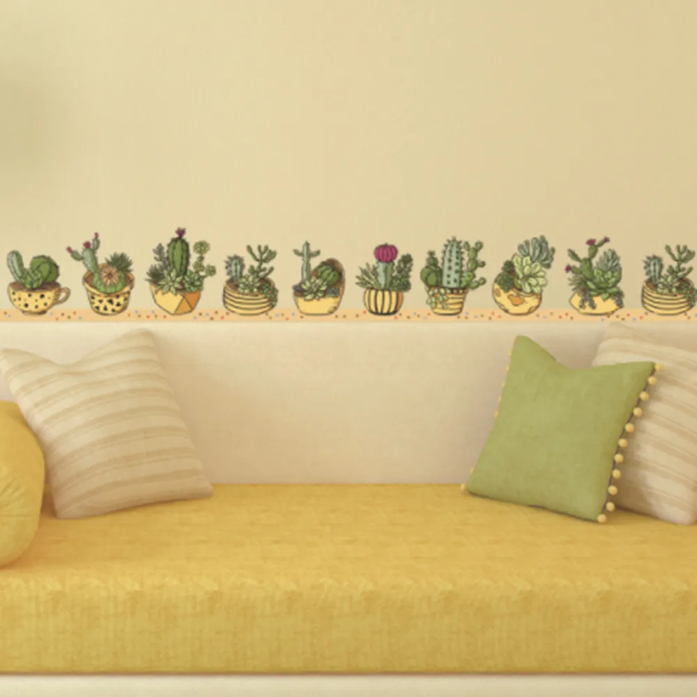 

Wall Stickers Cactus Green Plant Decal Mural Art Vinyl Decals Home Decor