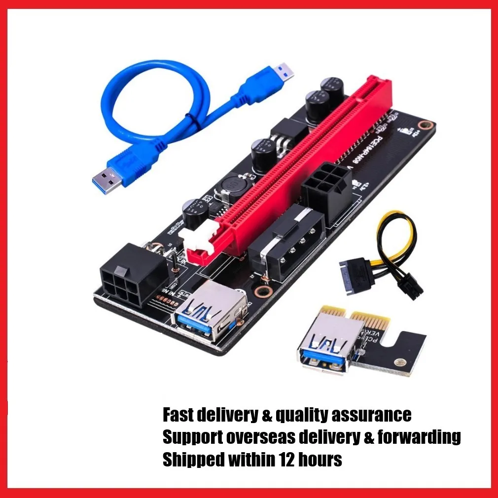 1/6 шт., Usb 3.0 Райзер 009S Express1X 4X 8X 16X, расширитель pci E Райзер 009S Gpu, двойная 6-контактная Адаптерная карта Sata 15Pin для майнинга Btc