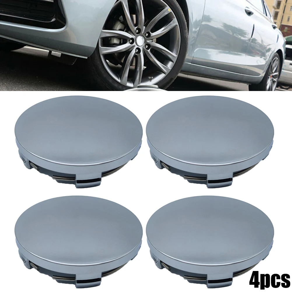 

4pcs 60mm New ABS Black Silver Universal Car Vehicle Wheel Hub Center Cap Cover Perfect Car Decoration, Improve The Appearance