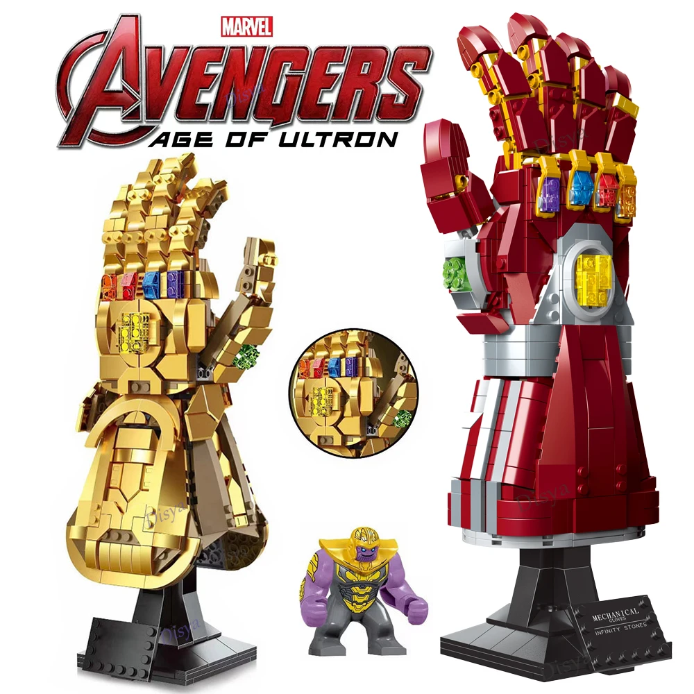 

Disney Iron Man Infinity Glove Gauntlet Marvels Thanos Avengers Ironman Heroes Weapon GROOT 76223 Toy Building Block Brick Gift