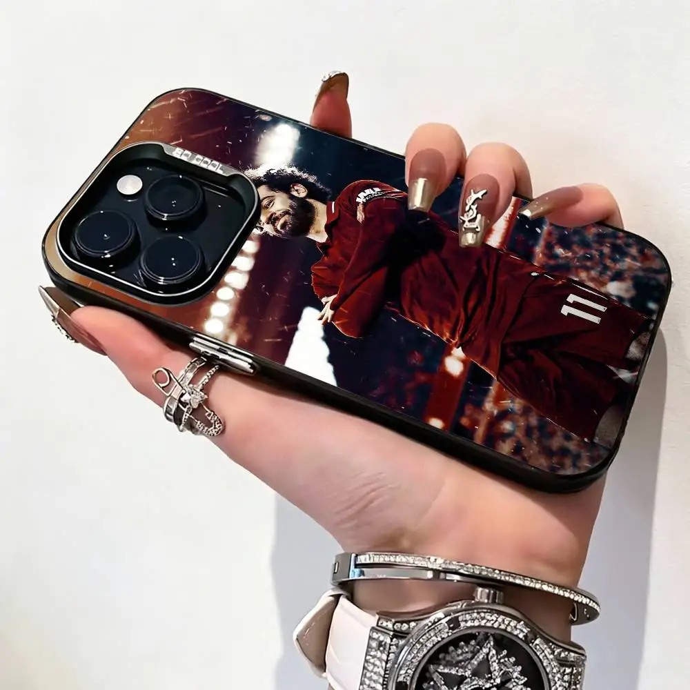 Фото Чехол для телефона с изображением футболиста М-Мохамеда Салаха для iPhone 17, 16, 15, 14, 13, 12, 11 Plus, Pro Max, XS, цветной, серебристо-черный №2