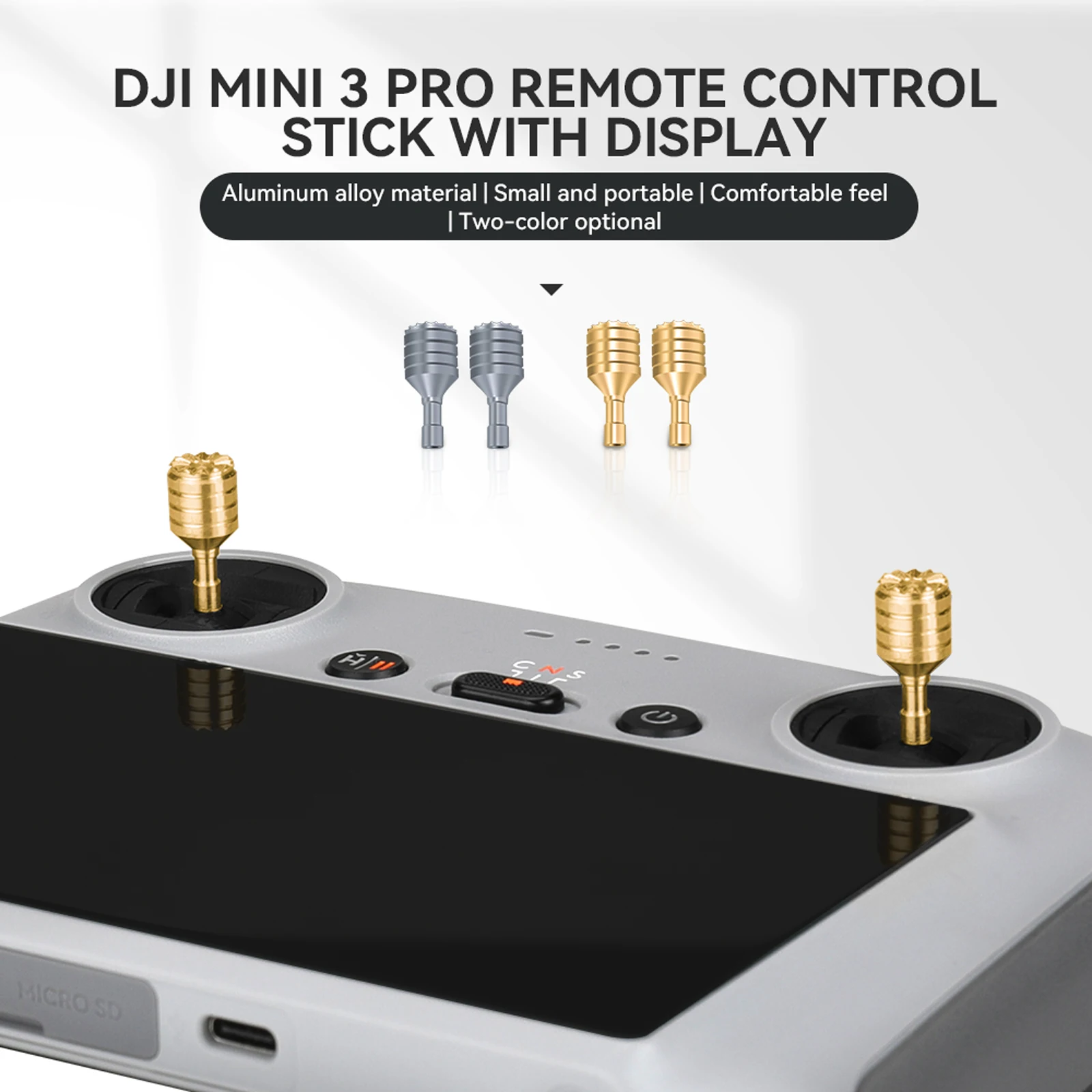 

Рокер подходит для DJI Mini 3 Pro с дистанционным управлением на экране рокер для большого пальца алюминиевый сплав Джойстик аксессуары для дрон...