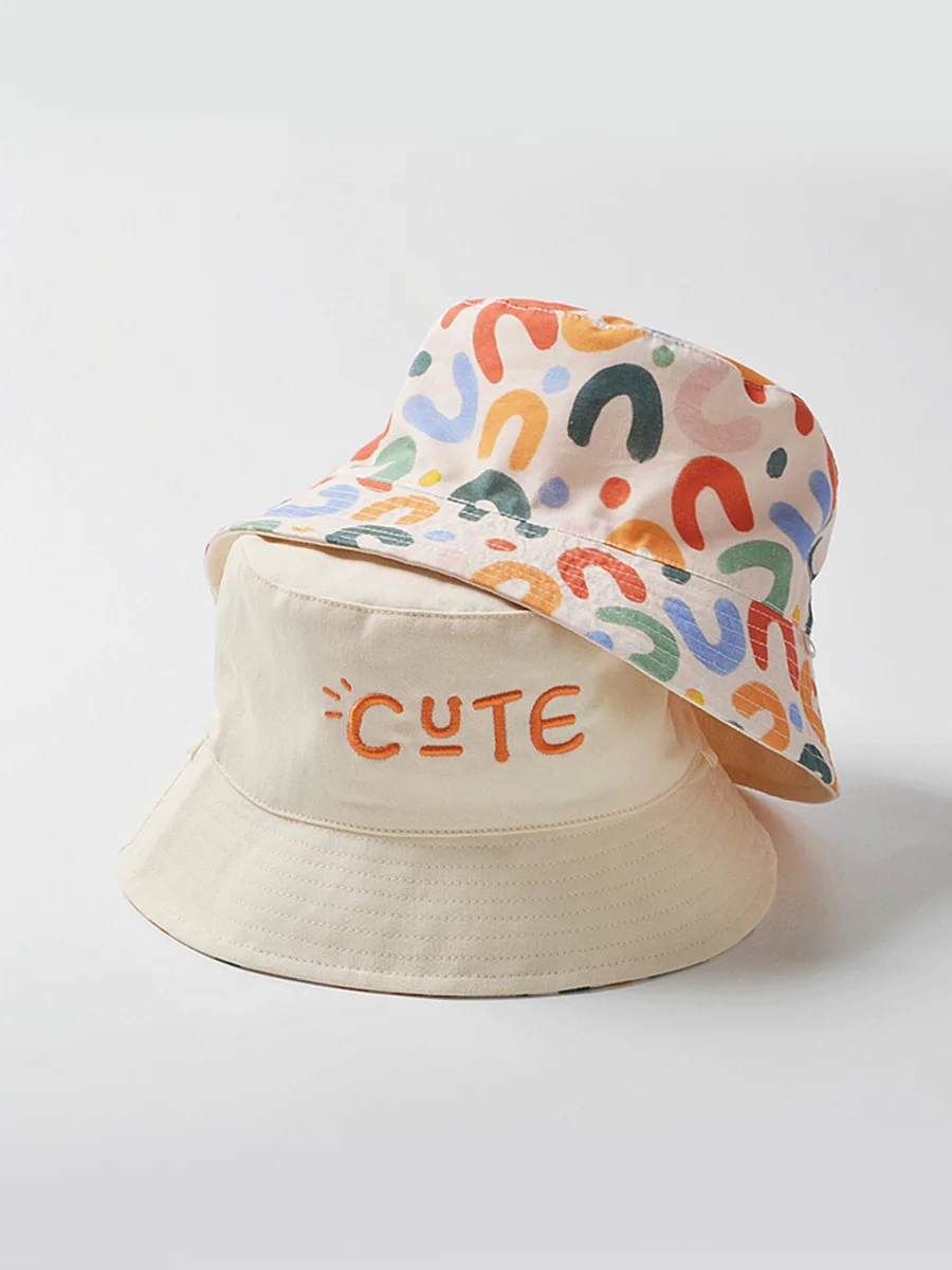 

2023 New Double-sided Wear Fishing Hat Fisherman Cap for Boys/Girls Summer Bucket Hats Women Men's Panama Hat Cute Infant Caps