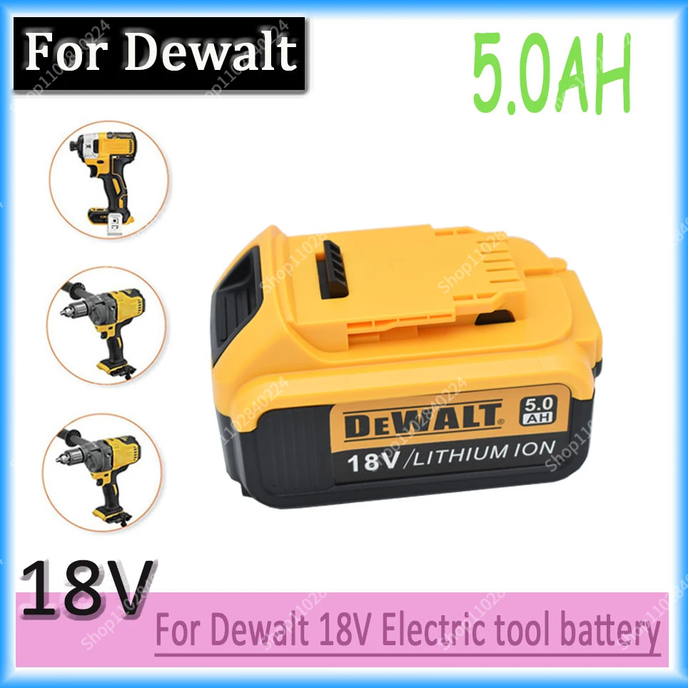 DeWalt 18V 5.0Ah MAX 18650 Battery Power Tool Replacement for DeWalt DCB184 DCB181 DCB182 DCB200 20V 6A 18v Battery Charger
