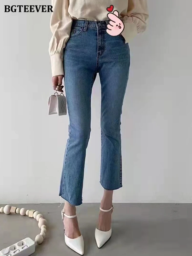 

Брюки BGTEEVER женские джинсовые, шикарные эластичные узкие брюки с завышенной талией, с карманами, в стиле розыгрыш, лето 2022