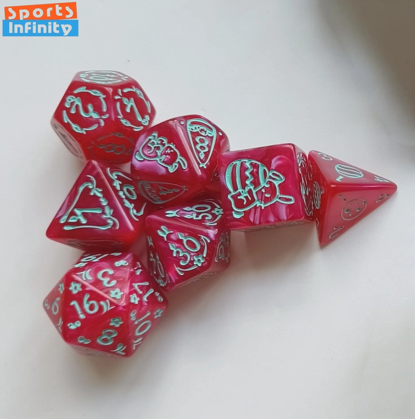 Набор из 7 кубиков с принтом кролика для настольных игр (D&D, COC, Cthulhu), для групповых вечеринок и развлечений, цифровые кубики (art.: 3920d5052145f) - 3920d5052145f