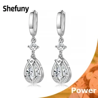 925 sterling silver tulip plant hoop earrings cz water droplet shape geometric round earrings for women fine jewelry party gift