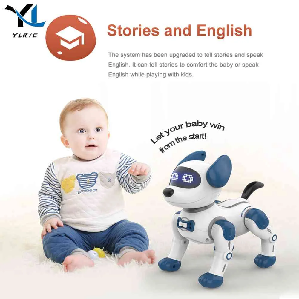 

Умный датчик RC робот собака ходячая Танцующая пение интерактивный пульт дистанционного управления робот собака RC робот трюки собака элект...