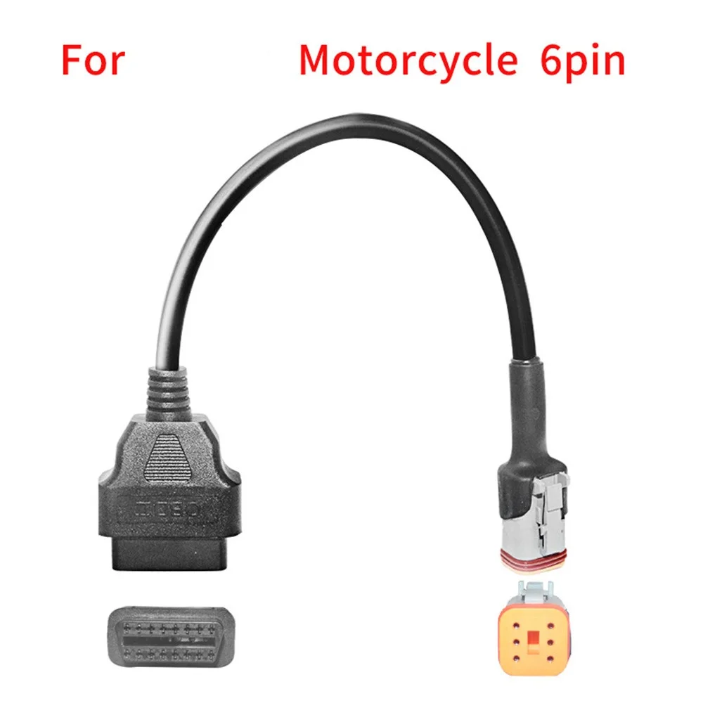 

Motorcycle 6Pin To OBD2 Adapter OBD2 Diagnostic Scanner Adapter Cable ELM327 OBD Scanner For Motorcycle