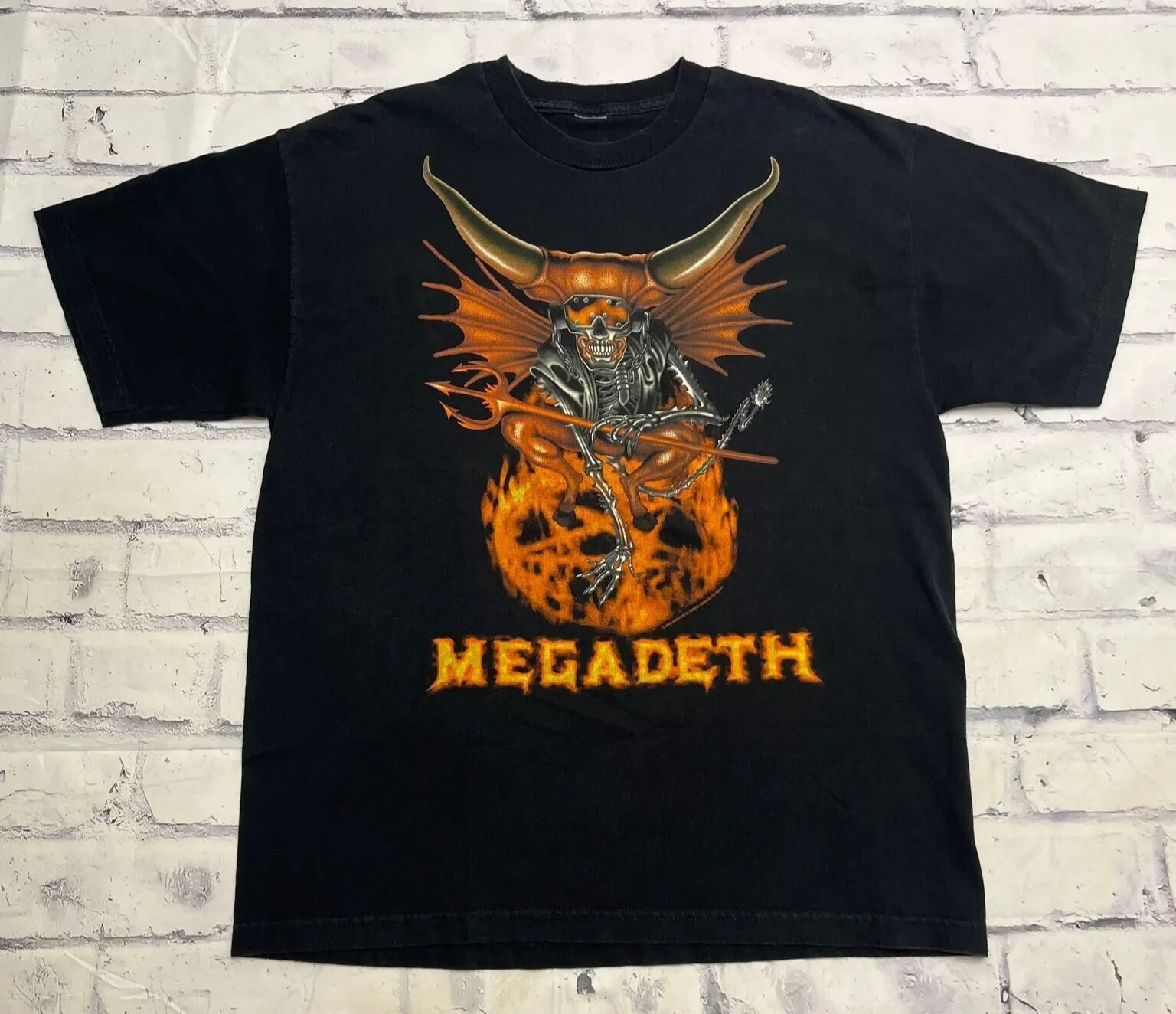 Мужская футболка Megadeath черная с длинным или коротким рукавом изображением демона