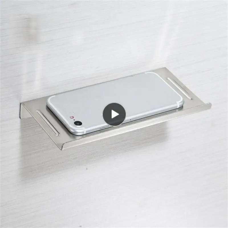 

Steel Plate Nail Free Solid Public Can Be Punched Household Drawing Tray Stainless Steel Easy To Clean Shelf Thicken Phone Stand