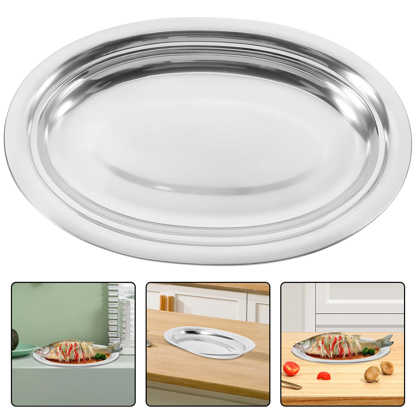Пароварка для рыбы из нержавеющей стали простой поднос стейка декор тарелка с