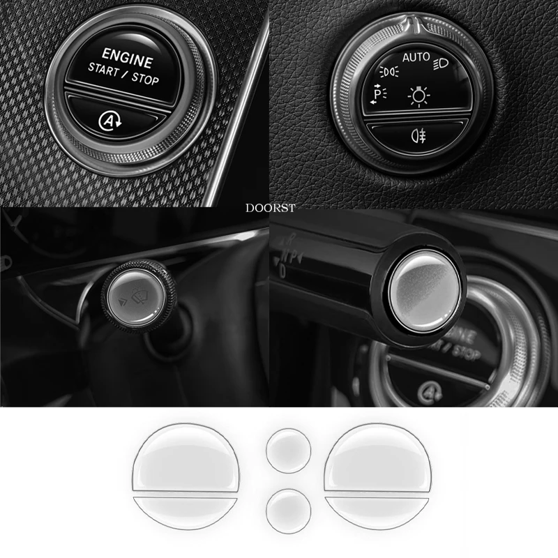 

Для Mercedes Benz C E GLC S Class W177 W206 W214 X254 W223 Кнопка запуска и остановки двигателя, защитная прозрачная наклейка